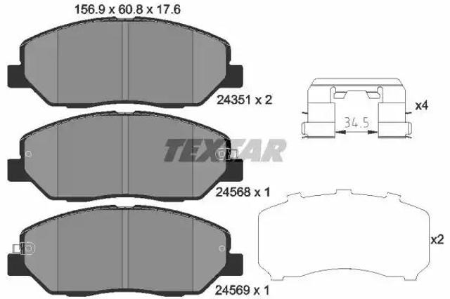 Колодки передние 2435101 TEXTAR