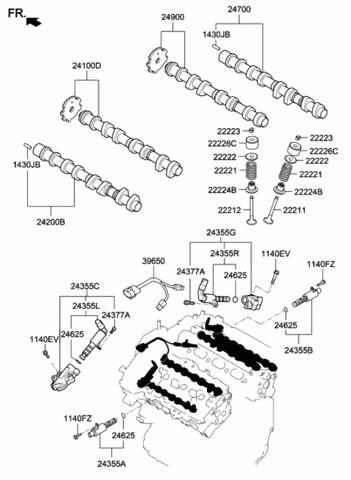 Клапан регулировки давления масла 243553C100 HYUNDAI
