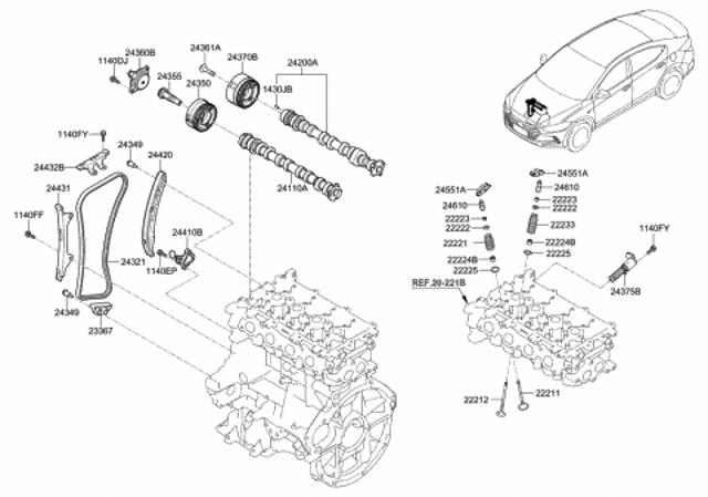 HYUNDAI 2443203000 Успокоитель цепи ГРМ, верхний ГБЦ в наличии Полтава