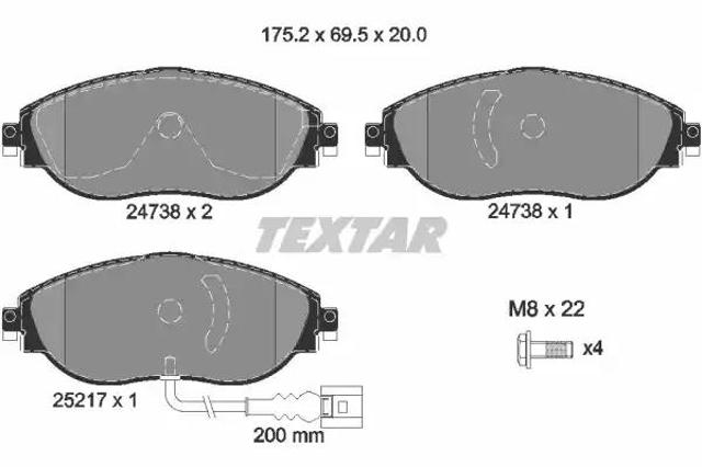 Колодки 2473801 TEXTAR