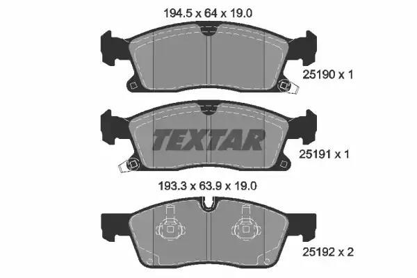 Колодки тормозные передние дисковые 2519002 TEXTAR