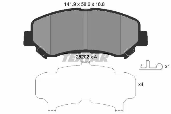 Передние тормозные колодки 2520201 TEXTAR