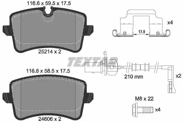 Колодки на тормоз задний дисковый 2521402 TEXTAR