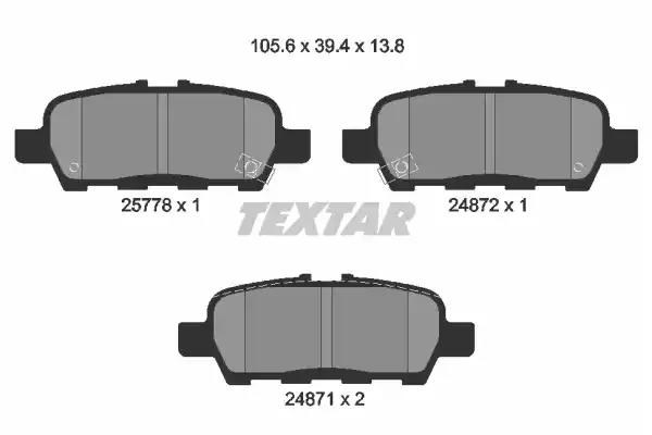 Колодки на тормоз задний дисковый 2577801 TEXTAR