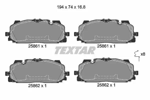 2586101 TEXTAR Колодки тормозные передние дисковые купить в Черновцы
