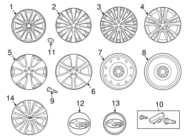 Гайка колеса 28171AJ001 SUBARU