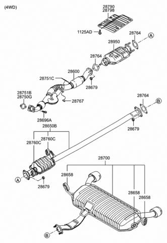 Прокладка глушителя 287512B000 HYUNDAI