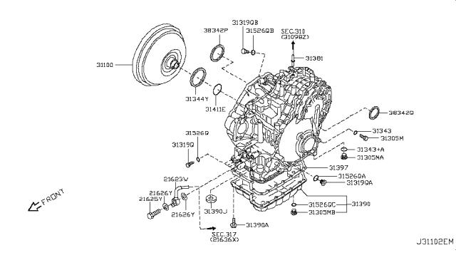 313971XE0A NISSAN Прокладка поддона АКПП/МКПП купить в Николаев