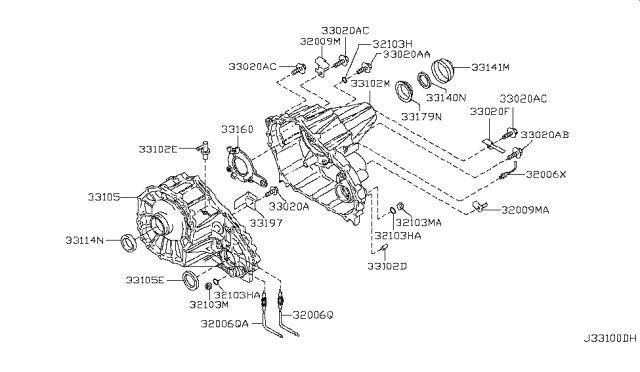 Сальник раздаточной коробки, передний, выходной 332167S11C NISSAN