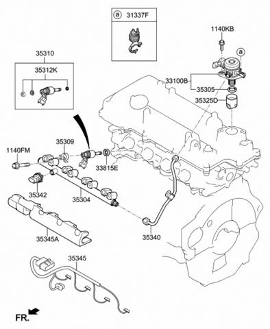Форсунка дизельная в сборе 353102GGA1 HYUNDAI
