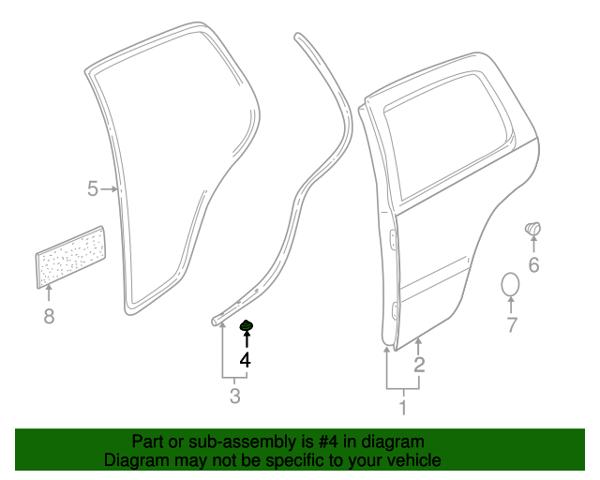 Клипса уплотнителя двери 3B0839723 VAG