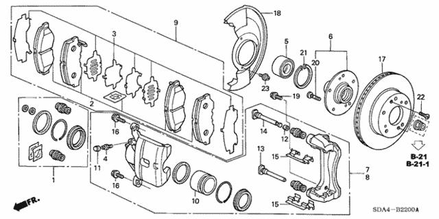 45236S9AA01 HONDA Направляющая суппорта переднего купить в Украина