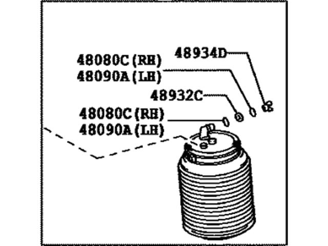 TOYOTA 4809060010 Пневмоподушка (пневморессора) моста заднего в наличии Кривой Рог