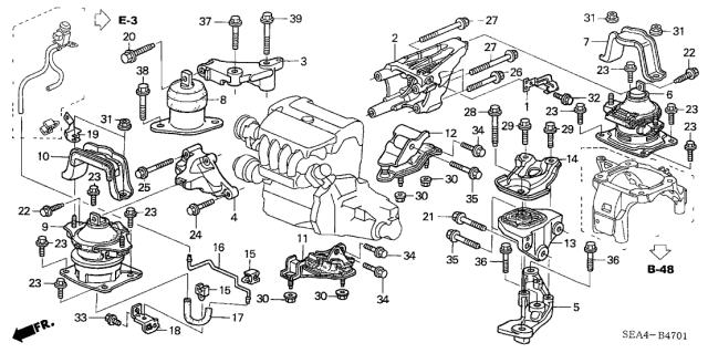 50860SDAA02 HONDA Подушка (опора) двигателя левая задняя купить в Ужгород