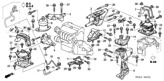 HONDA 50860SDAA02 Подушка (опора) двигателя левая задняя в наличии Николаев