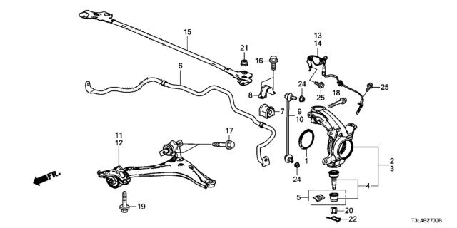 HONDA 51306T2BA01 Втулка стабилизатора переднего в наличии Кривой Рог