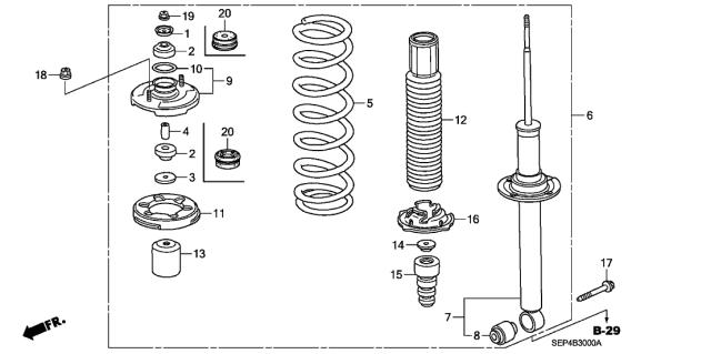 Втулка штока переднего амортизатора 51631SV7004 HONDA