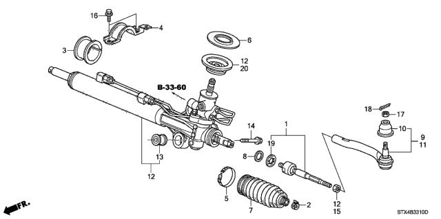 53010STXA01 HONDA Тяга рулевая купить в Киев