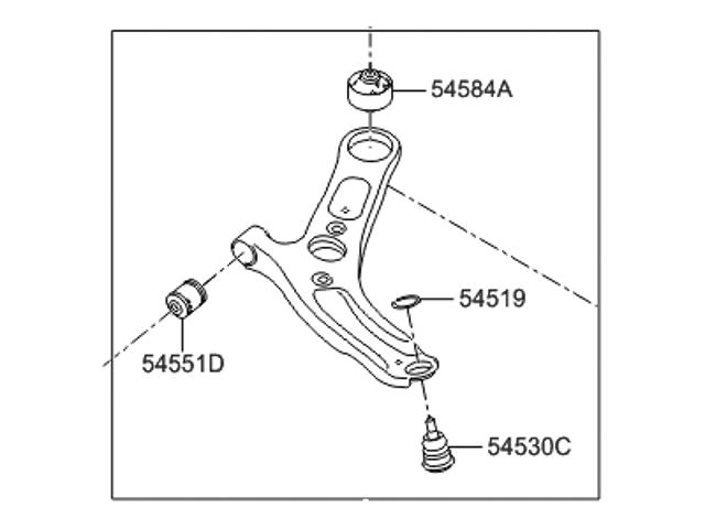 545003X000 HYUNDAI Рычаг передней подвески нижний левый купить в Черкассы