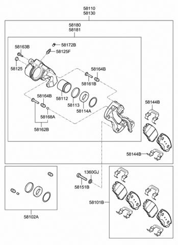 Сальник суппорта переднего 5811433000 HYUNDAI