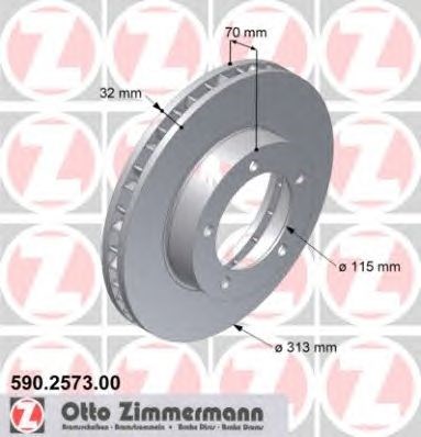 Передний тормозной диск 590257320 ZIMMERMANN