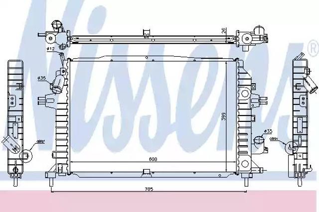 NISSENS 630705 Радиатор охлаждения двигателя в наличии Хмельницкий
