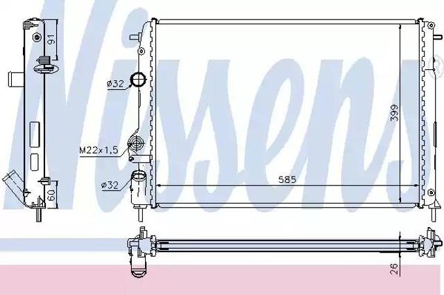 Радиатор основной 63896A NISSENS
