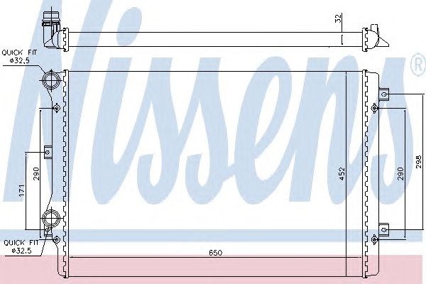 Радиатор системы охлаждения двигателя 65279A NISSENS