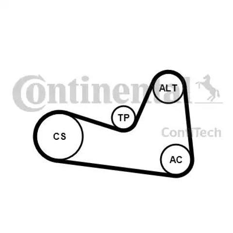 Приводной ремень агрегатов 6PK1200K1 CONTINENTAL