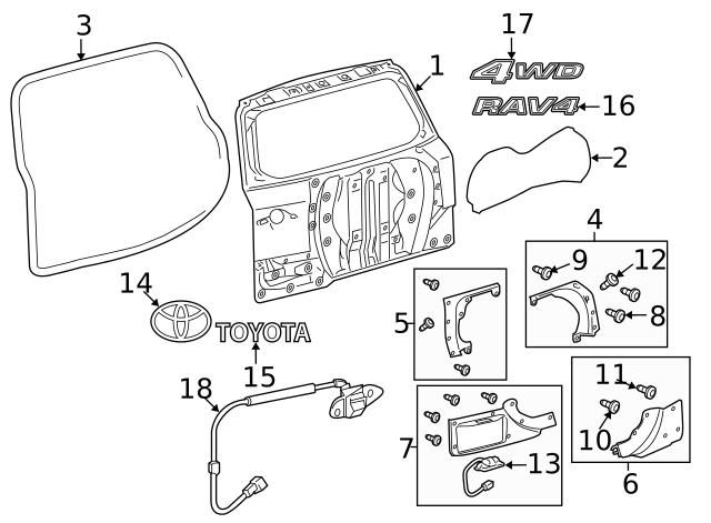 TOYOTA 7539735010 Клипса крепления накладок порогов в наличии Черкассы