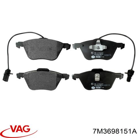 Колодки тормозные дисковые комплект 7M3698151A VAG