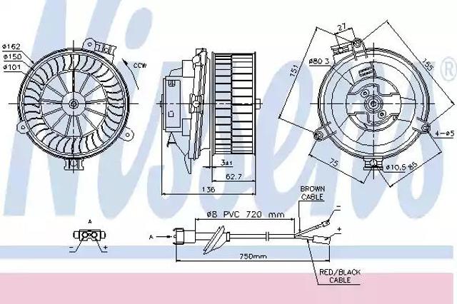 NISSENS 87153 Мотор вентилятора печки (отопителя салона) в наличии Винница