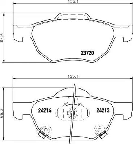 Тормозные колодки 8DB355010831 HELLA