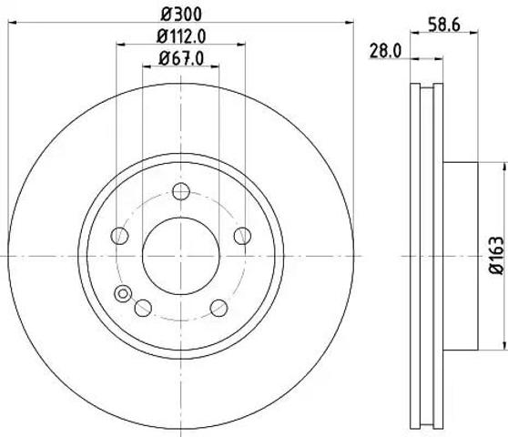 Передний тормозной диск 8DD355110071 HELLA