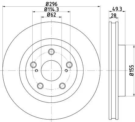 Диск тормозной передний 8DD355118561 HELLA