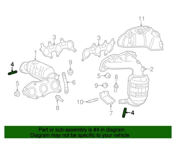 90126A0011 TOYOTA Болт (шпилька) выпускного коллектора купить в Ровно