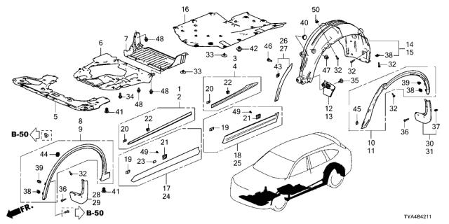 90601SMG003 HONDA Клипса молдинга крыла купить в Ровно