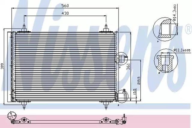 Конденсатор кондиционера 94542 NISSENS