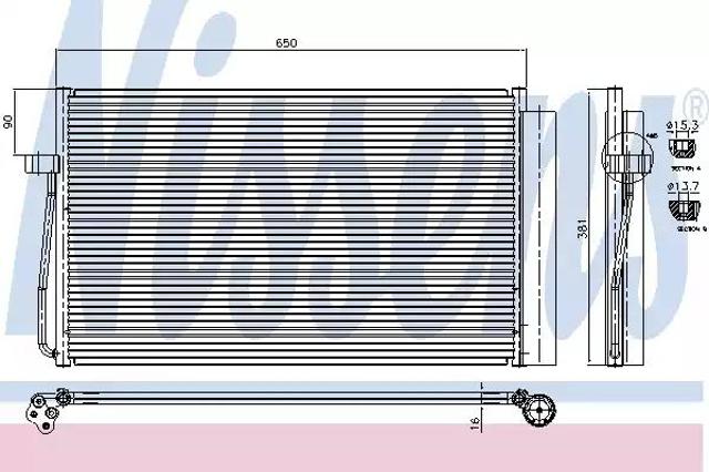 Autooil nissens bmw радіатор кондиціонера конденсатор з осушувачем 5 e607 e65 94747