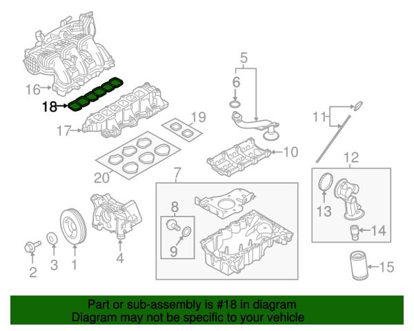 Прокладка впускного коллектора, верхняя AT4Z9H486A FORD