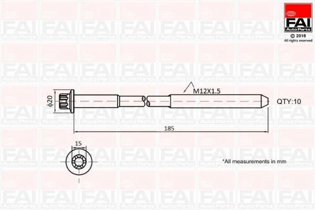 Болт головки блока цилиндров B2129 FAI