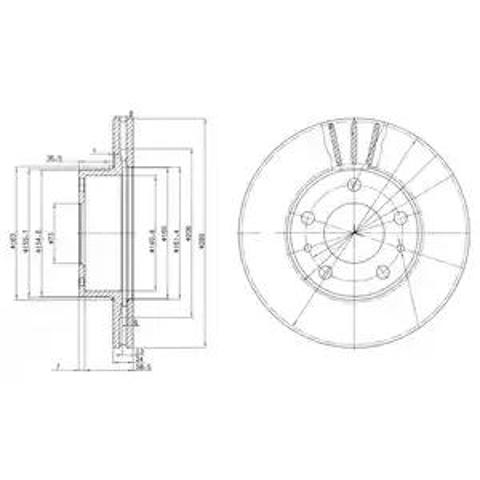 Диск тормозной передний BG2846 DELPHI