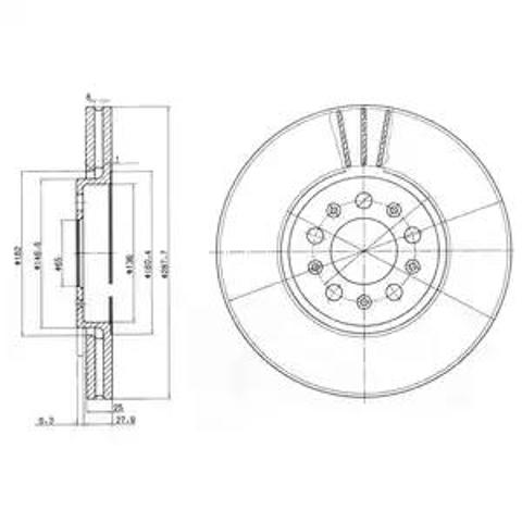Тормоз дисковый передний BG3035C DELPHI