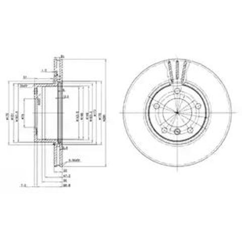 Тормоз дисковый передний BG3043 DELPHI