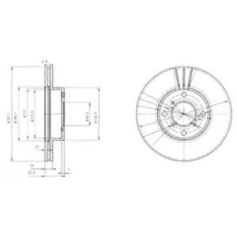 Диск тормозной передний BG3341 DELPHI
