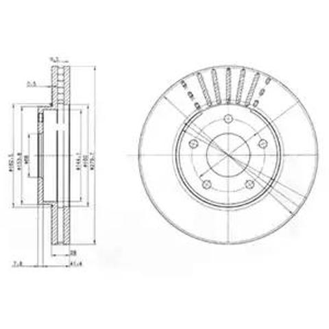 Тормоз дисковый передний BG3816 DELPHI