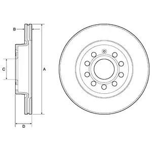 Тормоз дисковый передний BG3832C DELPHI