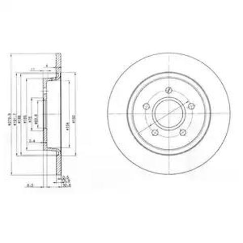Задний дисковый тормоз BG3897C DELPHI