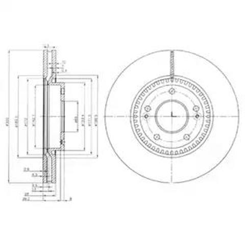 Передний тормозной диск BG4011 DELPHI