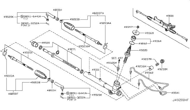 Чехол рулевой рейки правый D8B03AC80A NISSAN